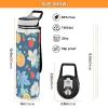 Mnsruu Dark Flower Fruit Water Bottle with Straw, 1 Liter, Tritan, BPA-Free, Clear Sports Bottle for Adults view 3