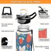 Mnsruu Dark Flower Fruit Water Bottle with Straw, 1 Liter, Tritan, BPA-Free, Clear Sports Bottle for Adults view 4