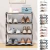 ohfruit 4-Tier Shoe Rack, Large Capacity, Sturdy Plastic Frame, Freestanding, Gray view 2