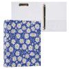 Small 3-Ring Binder, Daisy, 3.8 cm, Holds 200 Sheets, with 3 Transparent PVC Interior Pockets, for School and Office, Navy Blue view 3