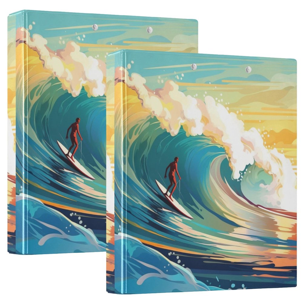 Cartoon Surf 3-Ring Binder, 1.5 in, 200 Sheets