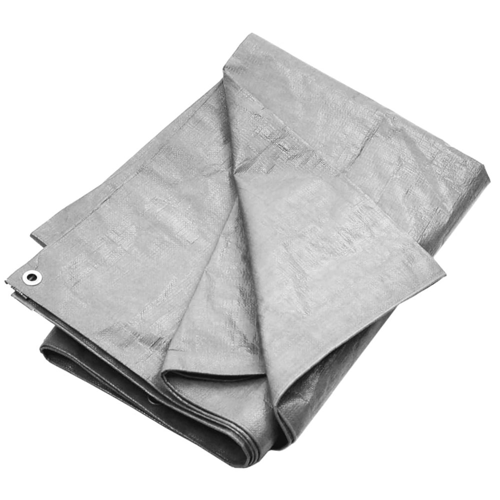 Homgoday Gray Tarp 6 x 6 m, Waterproof HDPE, for Garden Furniture and Building Materials, Model 151490