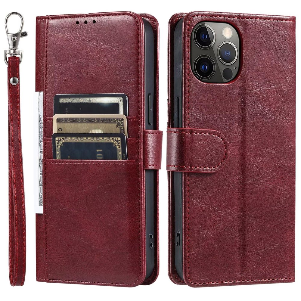 GoodcAcy Leather Flip Case for Samsung Galaxy S23 Plus, Red