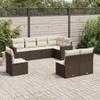 LAPOOH 8-Piece Brown Poly Rattan Garden Sofa Set with Cushions - 3251410 view 1