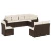 LAPOOH 8-Piece Brown Poly Rattan Garden Sofa Set with Cushions - 3251410 view 2