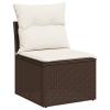 LAPOOH 8-Piece Brown Poly Rattan Garden Sofa Set with Cushions - 3251410 view 4