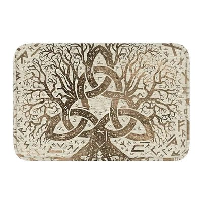 Viking Tree of Life Rug, Nordic Celtic Knot Yggdrasil Flannel Mat, 40 x 60 cm