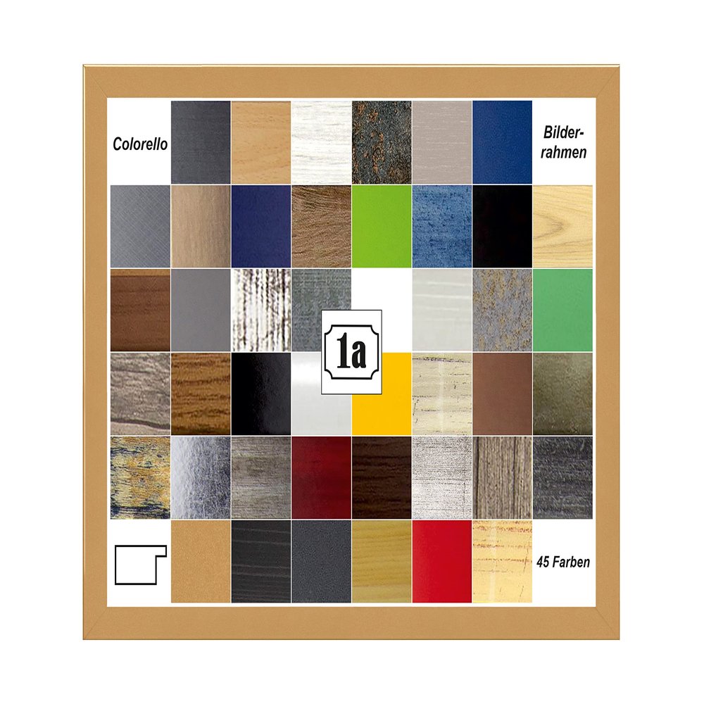 Colorello Picture Frame, Poster/Puzzle Frame, 68.5 x 104 cm, Gold, Simple, with White Backing and Anti-Glare Acrylic Glazing