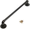 Black Wall-Mounted Industrial Towel Rack, 24 in view 1