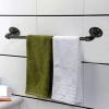 Black Wall-Mounted Industrial Towel Rack, 24 in view 2
