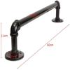 Black Wall-Mounted Industrial Towel Rack, 24 in view 3