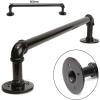 Black Wall-Mounted Industrial Towel Rack, 24 in view 4
