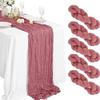 JKDSAO Gauze Cheesecloth Table Runner, Dark Pink view 1