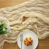 JKDSAO Gauze Cheesecloth Table Runner, Dark Pink view 4