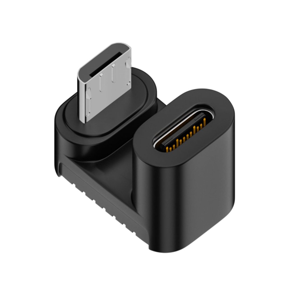 CASNO Micro-USB to USB-C Adapter, 90-Degree Plug to Type-C Female Port