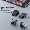 CASNO Micro-USB to USB-C Adapter, 90-Degree Plug to Type-C Female Port view 4