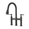 Two-Handle Bridge Kitchen Faucet with Pull-Down Sprayer view 1