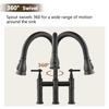 Two-Handle Bridge Kitchen Faucet with Pull-Down Sprayer view 4