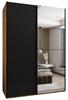 MEBLE KRYSPOL LUX 3 Elegant 2-Door Sliding Wardrobe with Mirror - Soft-Close HETTICH TopLine L System - 245.5 x 170 x 64 cm - Artisan, Black, Black view 1