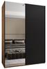 MEBLE KRYSPOL LUX 3 Elegant 2-Door Sliding Wardrobe with Mirror - Soft-Close HETTICH TopLine L System - 245.5 x 170 x 64 cm - Artisan, Black, Black view 2