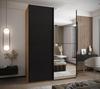 MEBLE KRYSPOL LUX 3 Elegant 2-Door Sliding Wardrobe with Mirror - Soft-Close HETTICH TopLine L System - 245.5 x 170 x 64 cm - Artisan, Black, Black view 3
