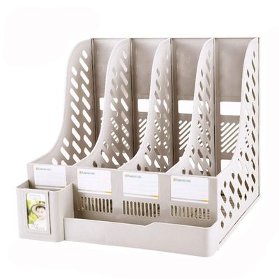 File Organizer, Multifunctional Desktop File Sorter, Simple Four-Column File Rack