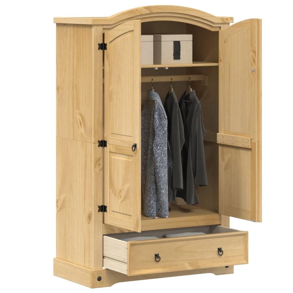 Homgoday Corona Storage Cabinet/Sideboard, 101 x 52 x 170 cm, Solid Pine Wood