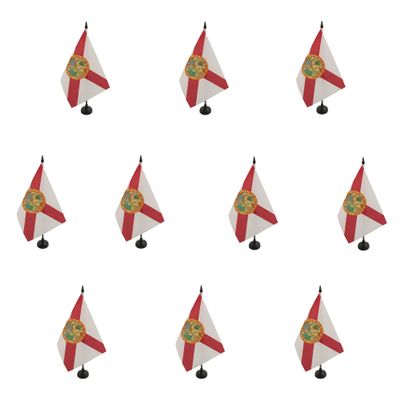 AZ FLAG 10-Pack Florida Table Flags, 21 x 14 cm, Plastic Base