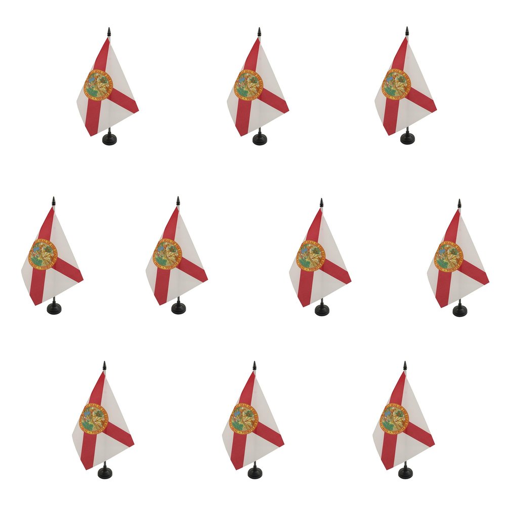 AZ FLAG 10-Pack Florida Table Flags, 21 x 14 cm, Plastic Base