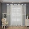 Bishilin Curtains, 2-Pack with Grommets, 96 x 138 cm, White Sheer Polyester Curtains with Ginkgo Pattern view 1