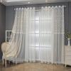 Bishilin Curtains, 2-Pack with Grommets, 96 x 138 cm, White Sheer Polyester Curtains with Ginkgo Pattern view 2