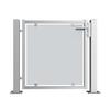V2A Stainless Steel Garden Gate with Glass Panel – DIN Right/Left, Various Mounting Kits (Post, DIN Left, Concrete Impact Anchors) view 1