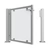V2A Stainless Steel Garden Gate with Glass Panel – DIN Right/Left, Various Mounting Kits (Post, DIN Left, Concrete Impact Anchors) view 2