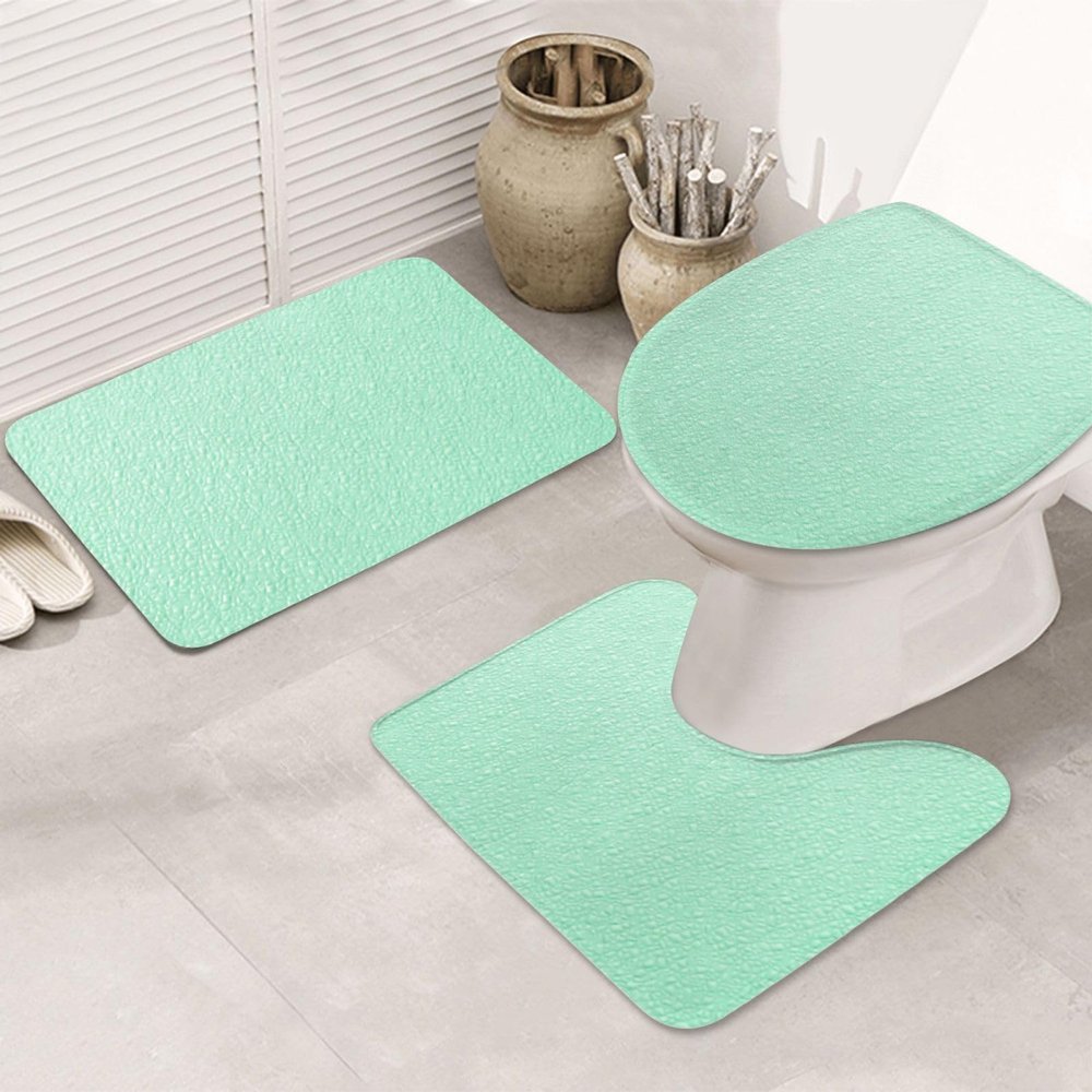 3-Piece Non-Slip Bath Mat Set, Pastel Mint Green