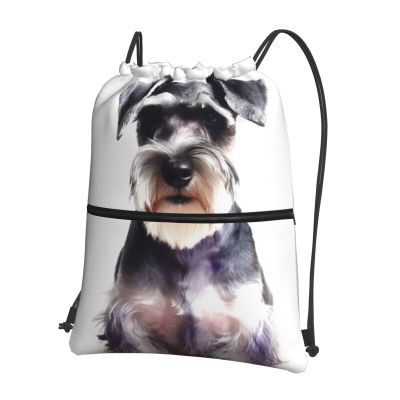 VducK Drawstring Backpack for Women and Men, Gym Sack, White Papillon and Mustache Design, One Size