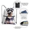 VducK Drawstring Backpack for Women and Men, Gym Sack, White Papillon and Mustache Design, One Size view 3