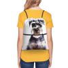 VducK Drawstring Backpack for Women and Men, Gym Sack, White Papillon and Mustache Design, One Size view 4