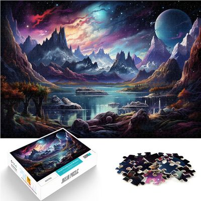 1000-Piece Wooden Puzzle for Adults and Kids Ages 12+, Colorful Landscape, 50 x 75 cm