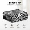 Lightweight Ultra-Soft Flannel Throw Blanket, Black and White Geometric Design view 2