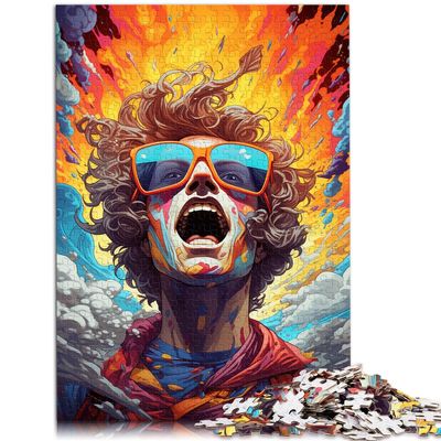 1000-Piece Puzzle, Colorful Psychedelic Ordinary Heroes, Wooden Puzzle for Adults and Families, 50 x 75 cm