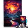 1000-Piece Wooden Puzzle, Colorful Sunset Scene, for Adults and Children Ages 12+, 50 x 75 cm view 2