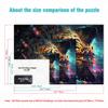 1000-Piece Puzzle: Colorful Psychedelia of This Little Cosmic Leopard, Wooden Puzzle for Adults and Kids 12+, 50 x 75 cm view 3