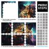 1000-Piece Puzzle: Colorful Psychedelia of This Little Cosmic Leopard, Wooden Puzzle for Adults and Kids 12+, 50 x 75 cm view 4
