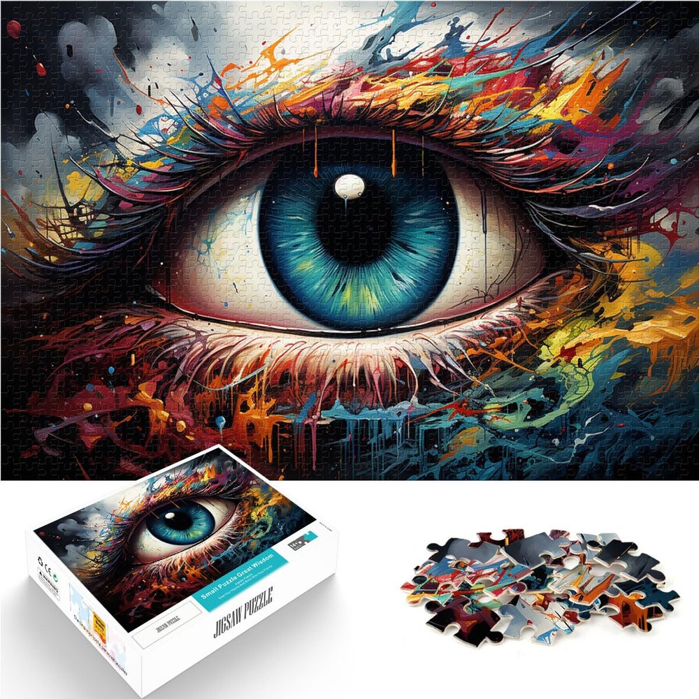 1,000-Piece Colorful Fantasy Eye Art Wooden Puzzle, 50 x 75 cm