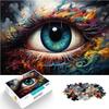 1,000-Piece Colorful Fantasy Eye Art Wooden Puzzle, 50 x 75 cm view 1