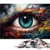 1,000-Piece Colorful Fantasy Eye Art Wooden Puzzle, 50 x 75 cm view 4