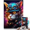 Precision-Cut 1,000-Piece Puzzle, Futuristic Cat, Wooden Puzzle for Adults and Families, Gift for Adults, 50 x 75 cm view 2