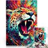 1000-Piece Psychedelic Graffiti Cheetah Wooden Puzzle, 50 x 75 cm view 2