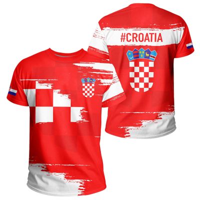 YuanDiann 2024 Croatia European Cup Soccer Fan T-Shirt, Short Sleeve, Quick-Dry, Breathable, 23# L