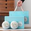 TIFONY Ceramic Tea Canisters, 2-Piece Set, Traditional Style, Sealed Lids, Red (Color: Red)(Blue) view 1